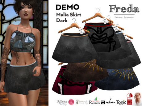 Second Life Marketplace - “Freda” 5 minutes DEMO Malia Mini Skirt dark